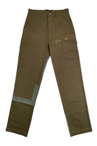 個人設計拼色男裝斜褲     訂製綠色繡花斜褲    零售行業   斜褲設計公司   H271
